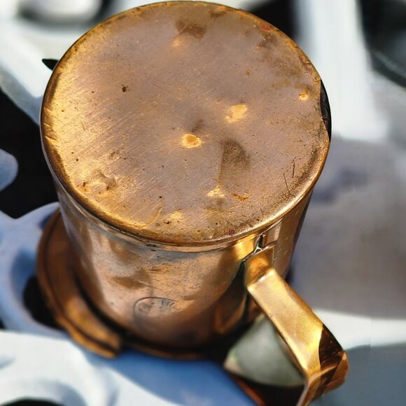 Antique Vintage New York Stamp Handcrafted Copper Pitcher 2.75"x2.25" - Picture 12 of 12